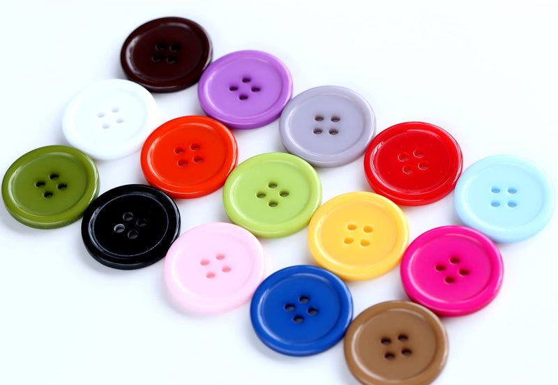 GANSSIA 1 Inch (25mm) 15 Colors Assorted Buttons Sewing Flatback Button Multicolors Pack of 90 with Box (Each Color 6 pcs) - Image 5